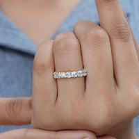 Seven Stone Old Mine Cushion Cut Wedding Band