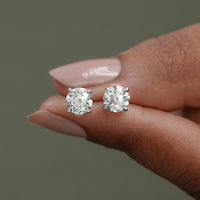 Old European Round Cut Stud Earrings