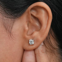 Square Old Mine Cushion Lab Diamond Stud Earrings