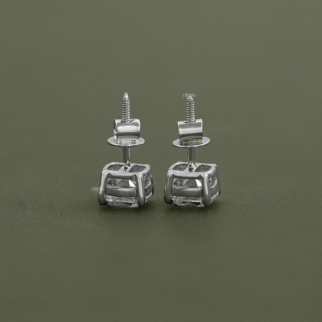 Elongated Old Mine Cushion Lab Diamond Stud Earrings