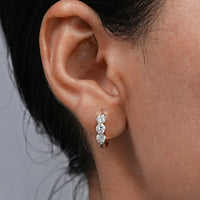 Old European Round Cut Lab Diamond Hoop Earrings