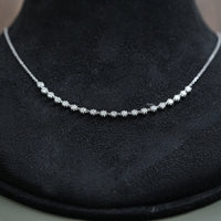 Old European Round Diamond Half Tennis Necklace