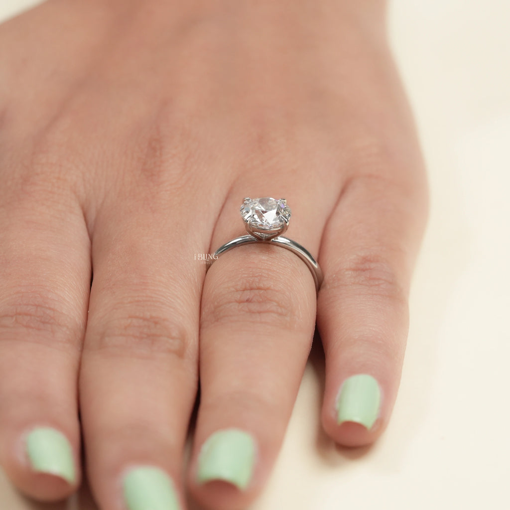 Old European Round Cut Solitaire Engagement Ring