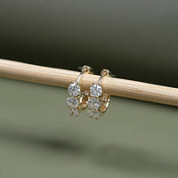 Old European Round Cut Lab Diamond Hoop Earrings