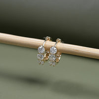 Old European Round Cut Lab Diamond Hoop Earrings