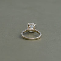 Old Mine Cushion Diamond Hidden Halo Engagement Ring