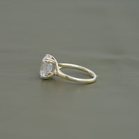 Old Mine Cushion Cut Diamond Hidden Halo Ring