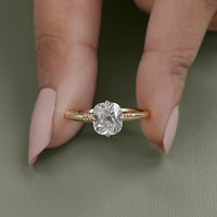 Old Mine Cushion Cut Hidden Halo Engagement Ring