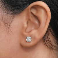 Square Old Mine Cushion Lab Diamond Stud Earrings