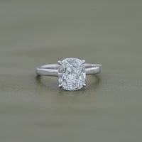 Old Mine Cushion Lab Diamond Solitaire Engagement Ring