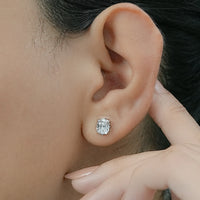 Old Mine Cushion Lab Diamond Stud Earrings