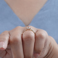 Old Mine Cushion Cut Lab Diamond Solitaire Ring