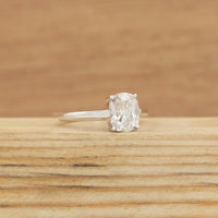 Old Mine Cushion Lab Diamond Solitaire Engagement Ring