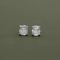 Elongated Old Mine Cushion Lab Diamond Stud Earrings