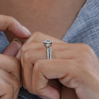 Old European Round Diamond Accent Set Wedding Ring