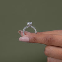 Old European Round Diamond Accent Set Wedding Ring
