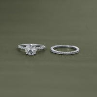 Old European Round Diamond Accent Set Wedding Ring