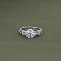 Old European Round Diamond Accent Set Wedding Ring