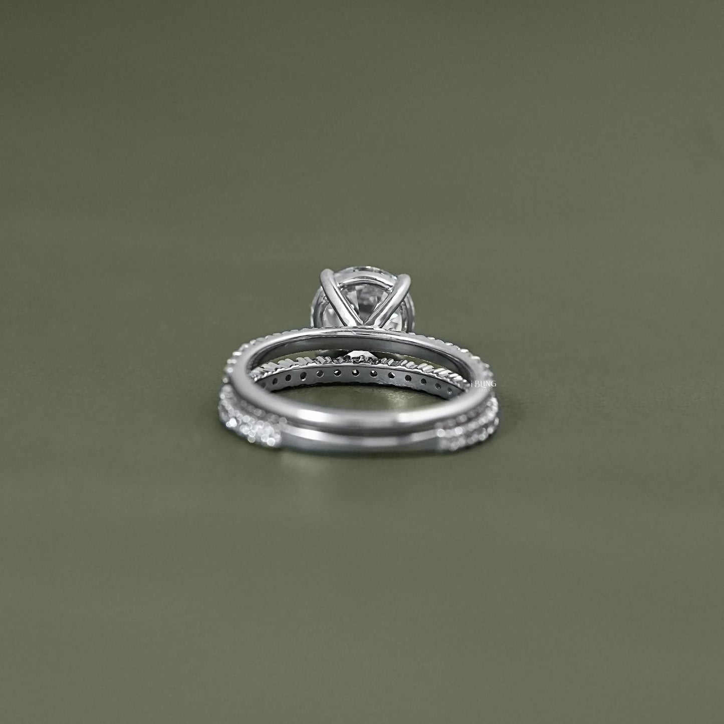 Old European Round Diamond Accent Set Wedding Ring Bridal Ring Set