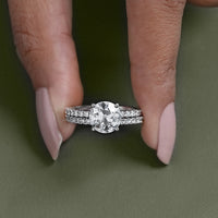 Old European Round Diamond Accent Set Wedding Ring