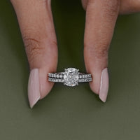 Old Mine Elongated Cushion Bridal Ring Sets
