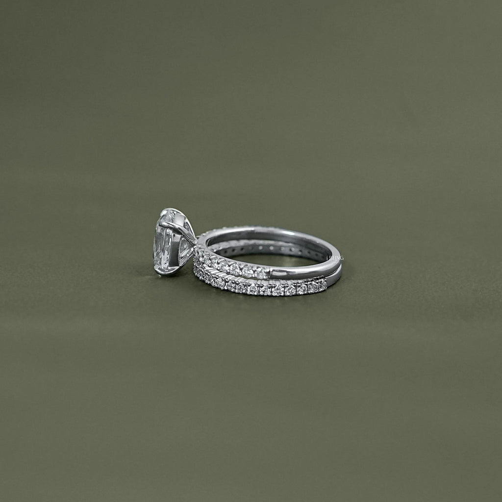 Old Mine Elongated Cushion Bridal Ring Sets