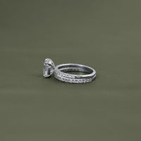 Old Mine Elongated Cushion Bridal Ring Sets