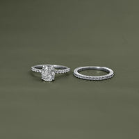Old Mine Elongated Cushion Bridal Ring Sets