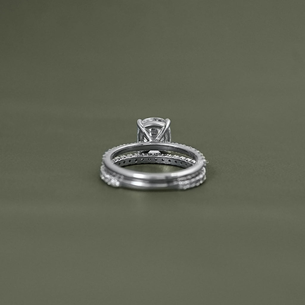 Old Mine Elongated Cushion Bridal Ring Sets