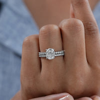 Old Mine Elongated Cushion Bridal Ring Sets
