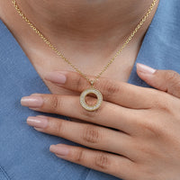 Open Circle Round Lab Diamond Pendant