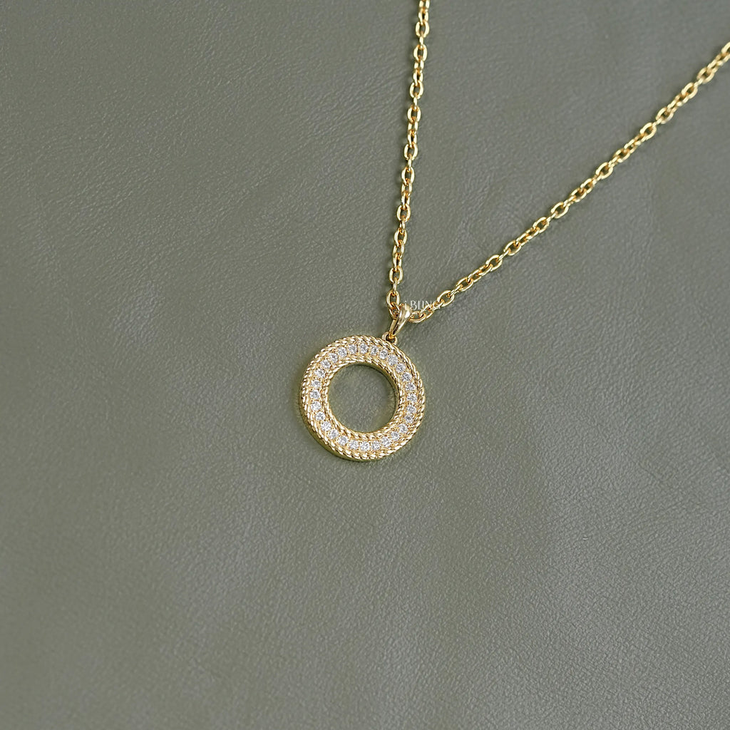 Open Circle Round Lab Diamond Pendant