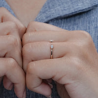 Two Stone Marquise Diamond Open Cuff Ring