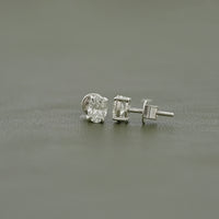 Oval Cut Lab Diamond Screw Back Stud Earrings