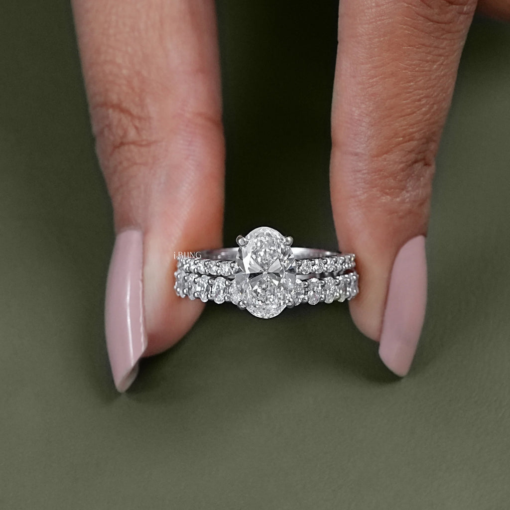 Oval Cut Solitaire Set Bridal Ring For Wedding