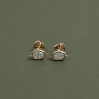 Oval Cut Lab Diamond Bezel Set Stud Earrings