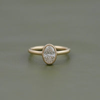 Bezel Oval Lab Diamond Solitaire Engagement Ring