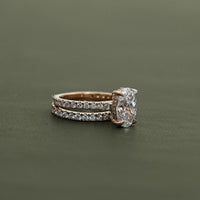 Oval Cut Lab Diamond Bridal Set Ring