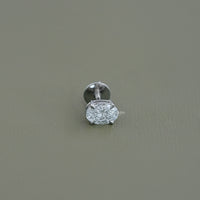 Oval Cut Diamond Screw Back Earrings