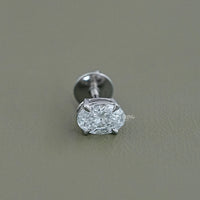 Oval Cut Diamond Screw Back Earrings