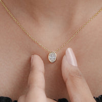 Bezel Set Oval Lab Diamond Solitaire Necklace