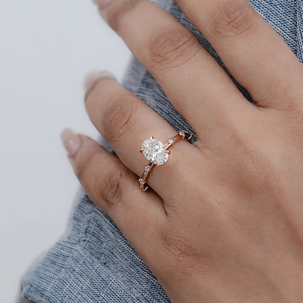 Oval Cut Lab Grown Diamond Engagement Ring