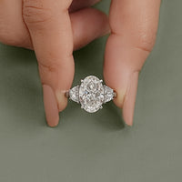 Oval Lab Grown Diamond Three Stone Ring