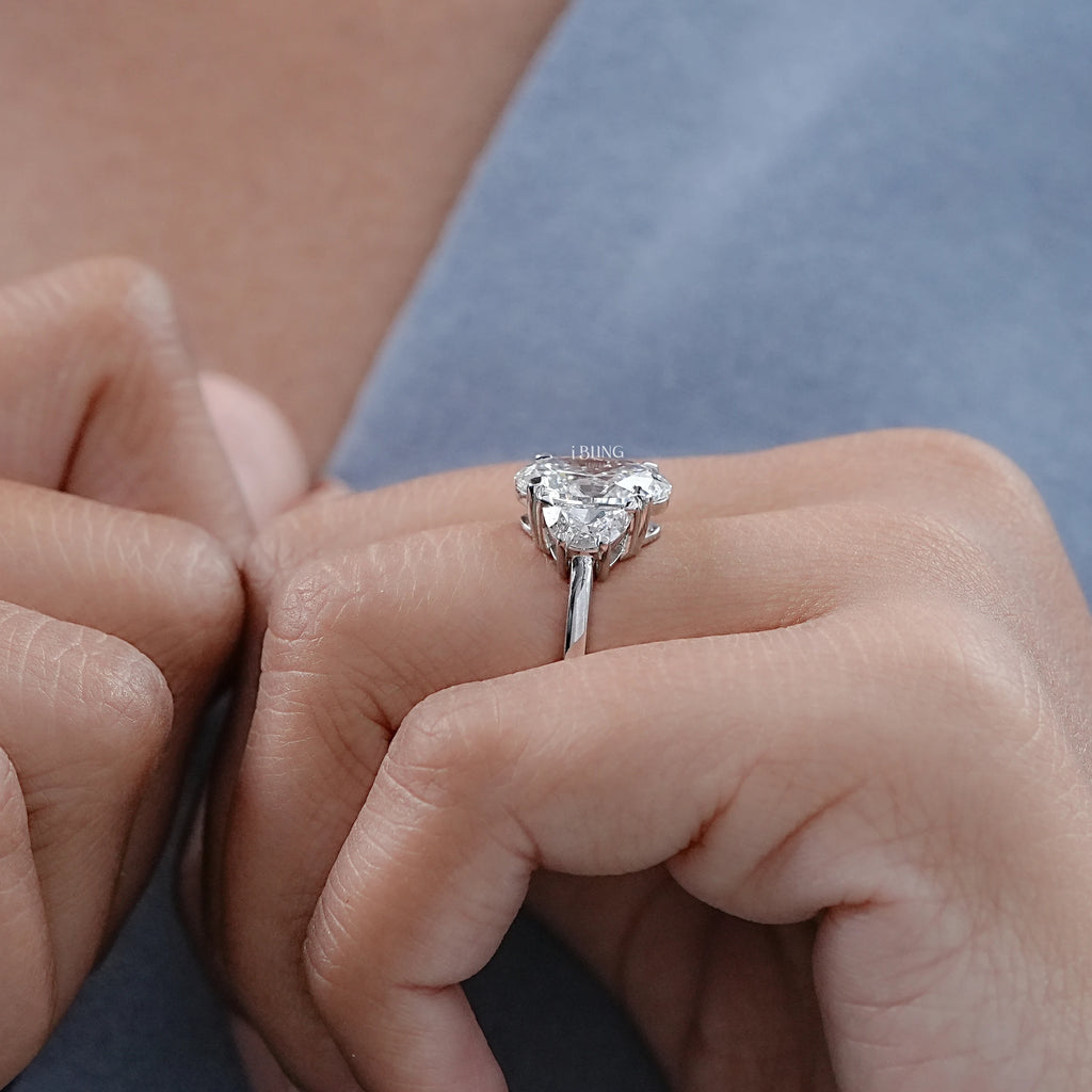 Oval Cut Diamond Three stone Engagement Ring