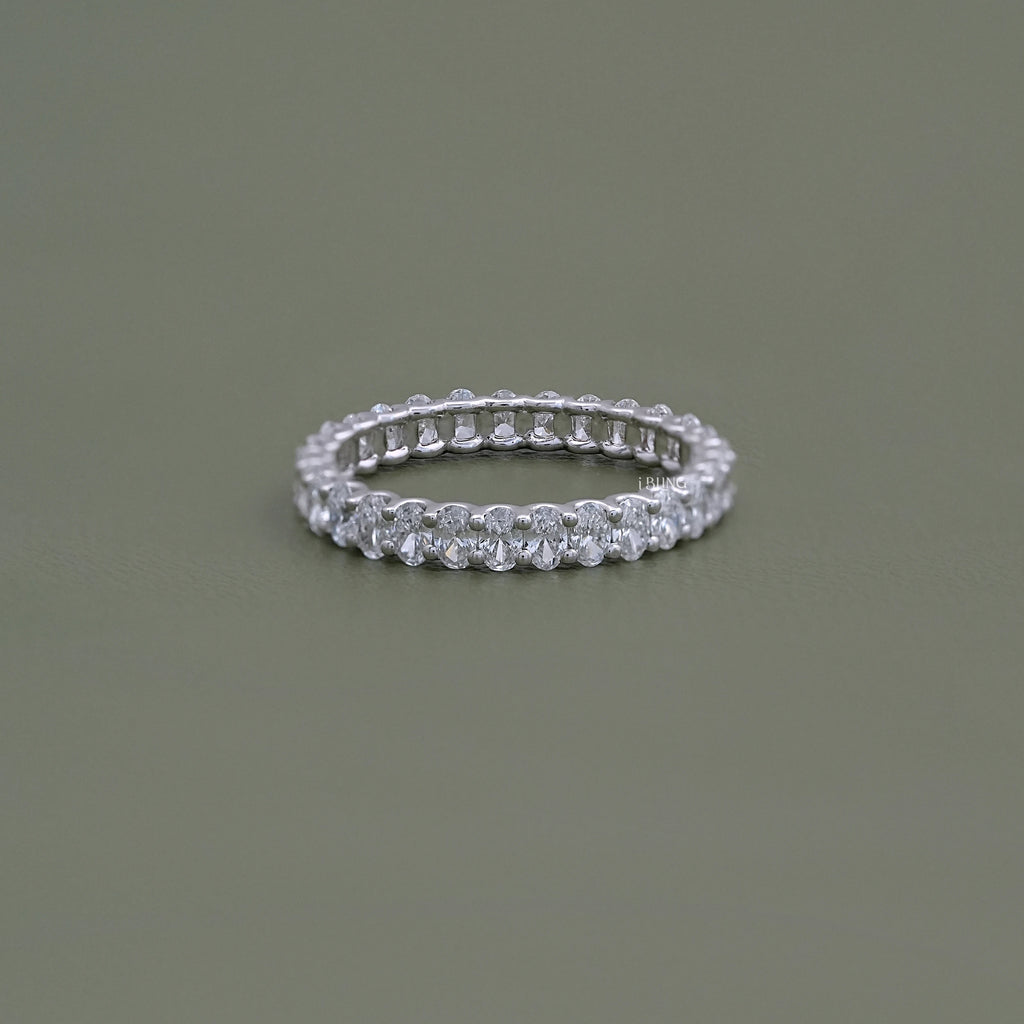 Oval Cut Lab Diamond Full Eternity Wedding Band