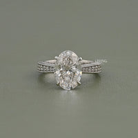 Oval Lab Diamond Solitaire Accent Filigree Ring
