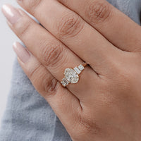 Oval Lab Diamond Staking Five Stone Ring