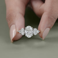 Oval Cut Lab Grown Five Stone Staking Ring