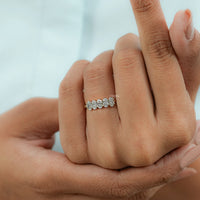 Oval Cut Lab Diamond Five Stone Wedding Band
