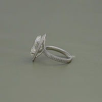 Oval Cut Double Halo Accent Diamond Ring